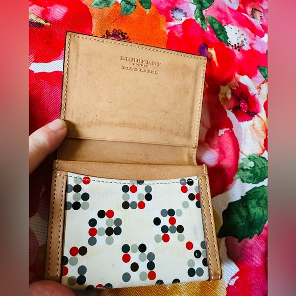 Burberry Small Card Holder Wallet Vintage Blue Ltd edition Label POLKA DOTS - Picture 4 of 7